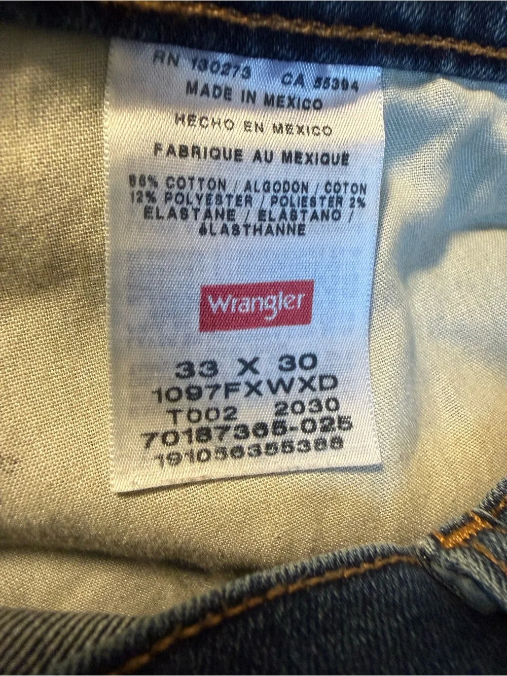 Wrangler Men's Straight Leg Jeans in Dark Denim Blue 33 x 34